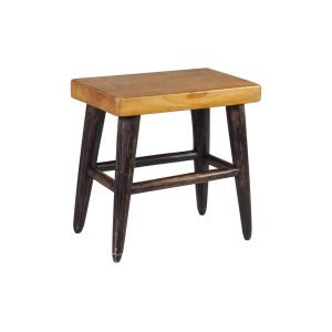 Teak black L stool m-y