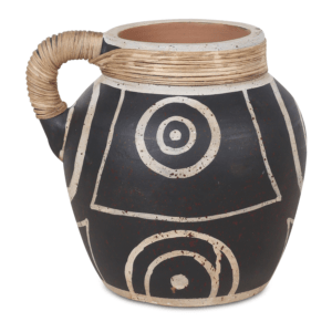 Alternative view of Terracotta black and white vase g-n