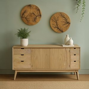 Alternative view of Flame teak wall decoration m-y