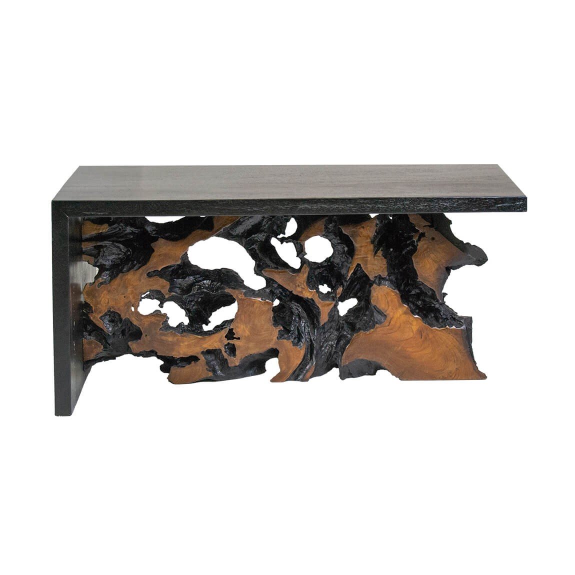 Τραπέζι σαλονιού Teak root 2 black m-y - Image 3