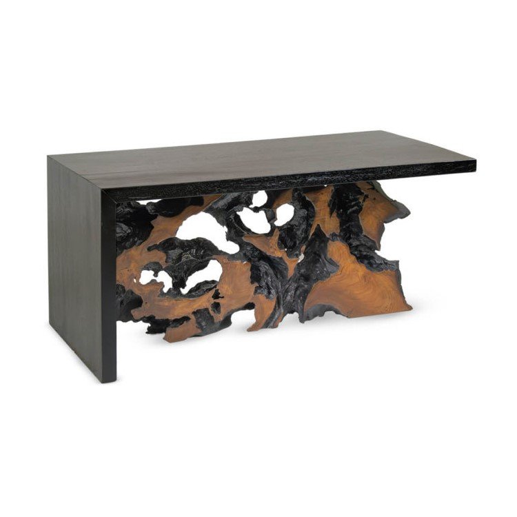Τραπέζι σαλονιού Teak root 2 black m-y - Image 2