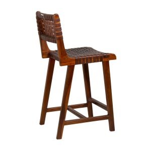 Alternative view of Σκαμπό μπαρ Teak leather 2 m-y