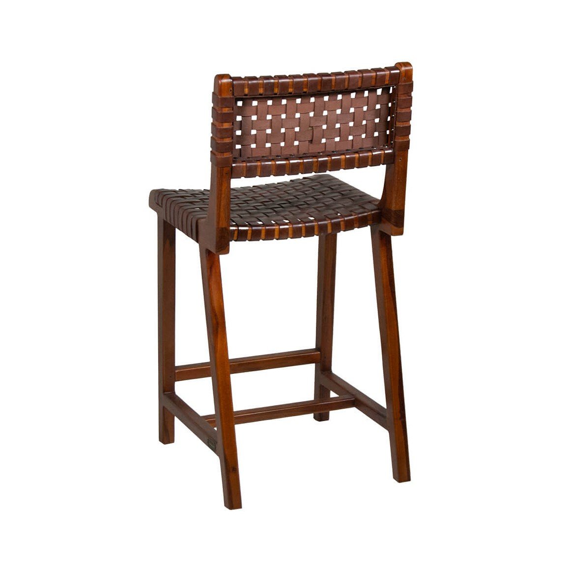Σκαμπό μπαρ Teak leather 2 m-y - Image 3