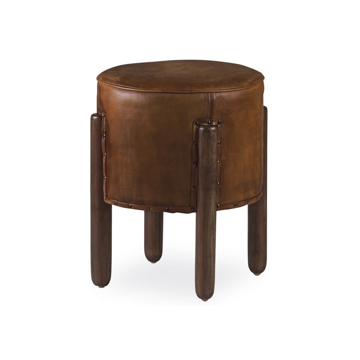 Σκαμπό Round leather m-y