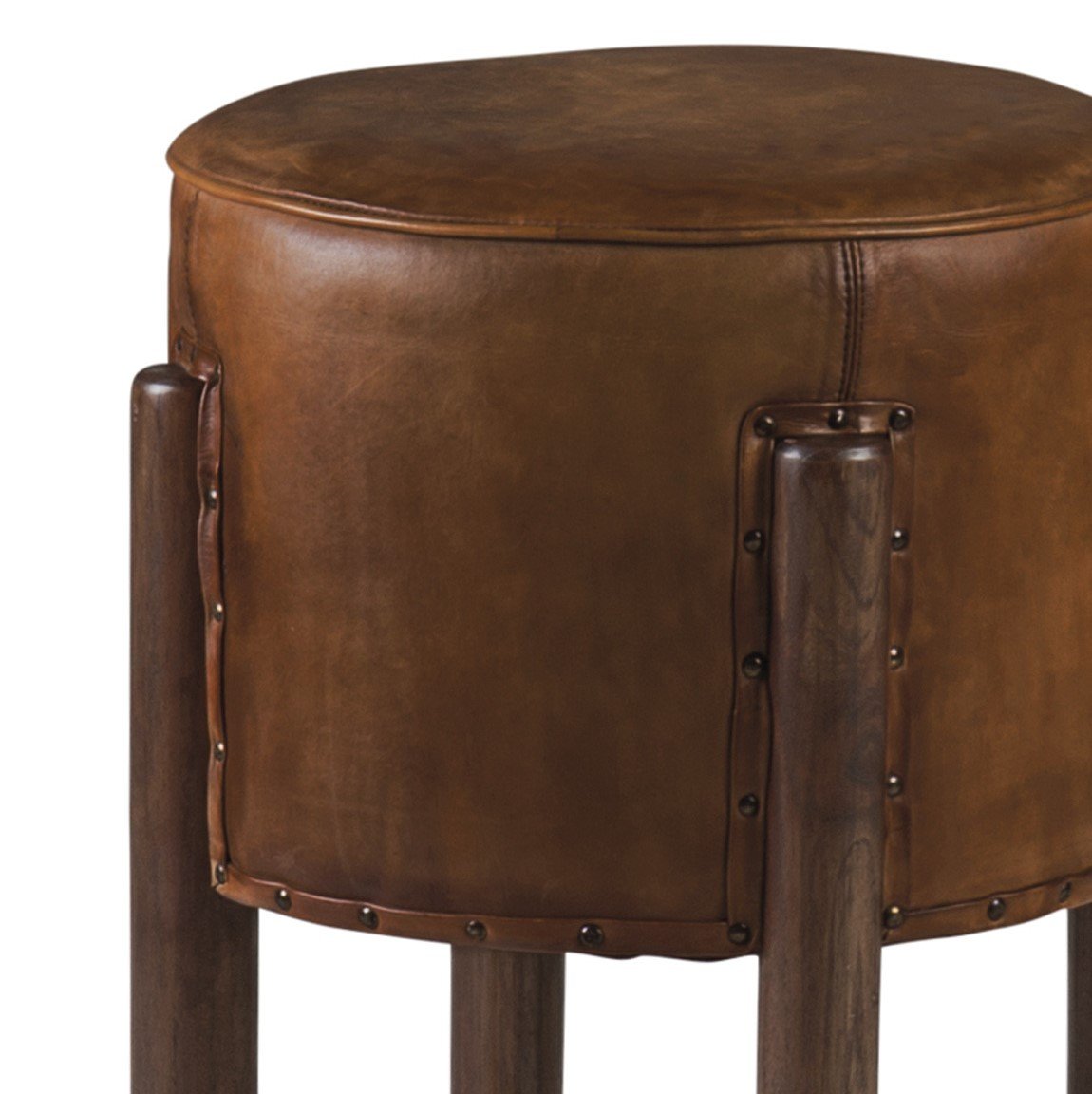 Σκαμπό Round leather m-y - Image 3