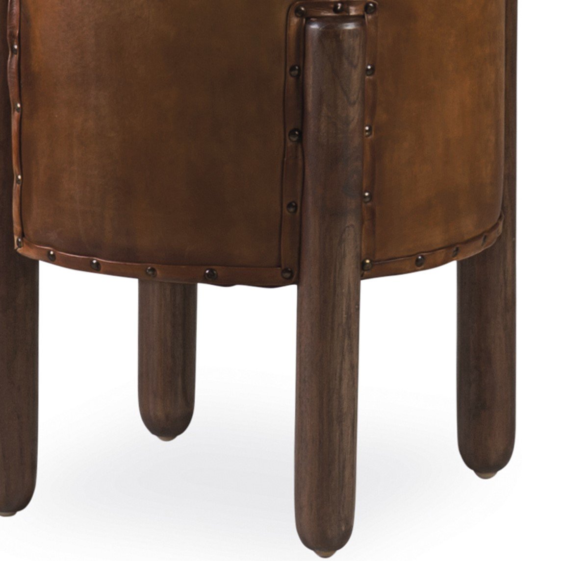 Σκαμπό Round leather m-y - Image 4
