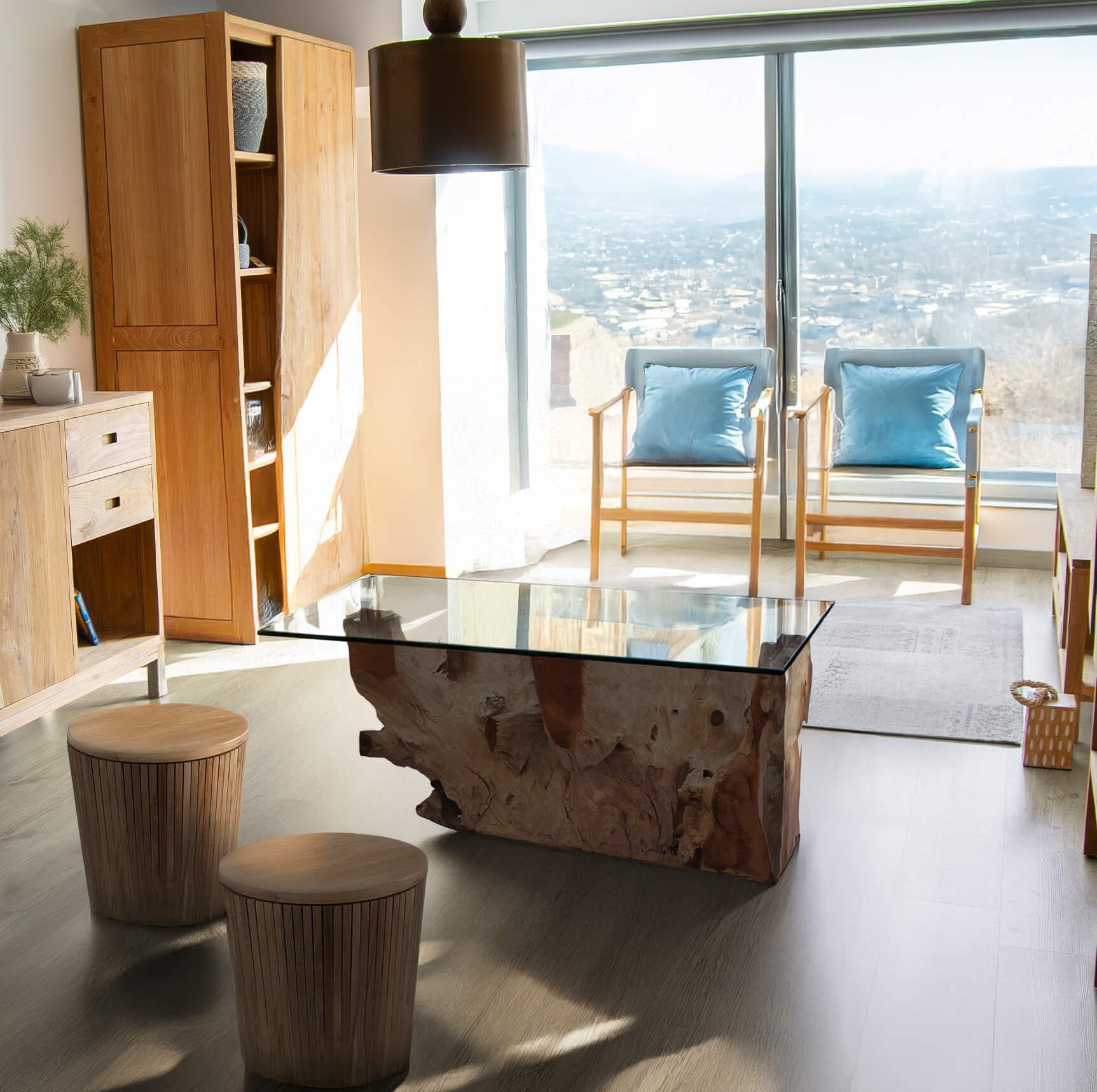 Τραπέζι σαλονιού Teak root m-y